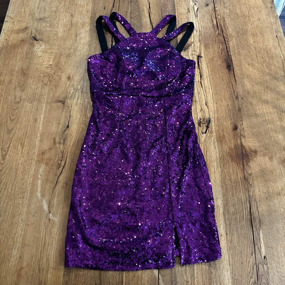 Honey and Rosie purple sequin dress